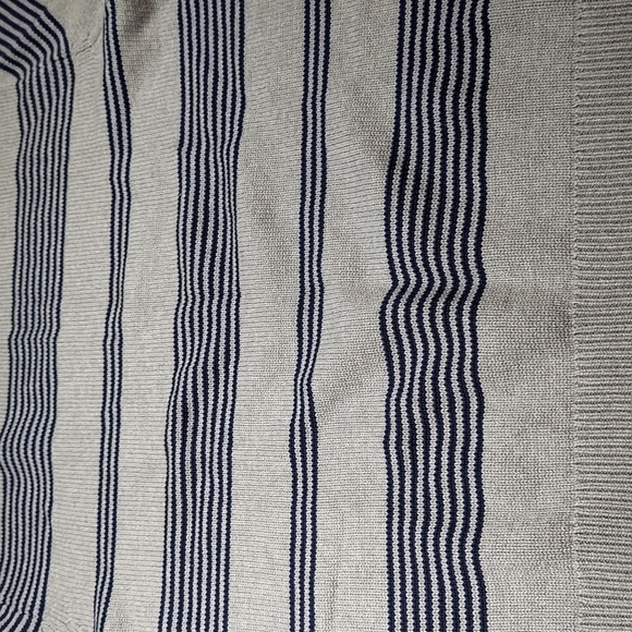 CHAPS Men's Oversized Sweater Size XXL Gray Blue Striped Embroidered Logo NEW - Picture 11 of 13